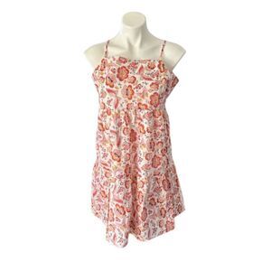 Loft Floral Butterfly Babydoll Dress Size M